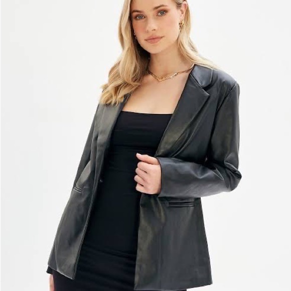 Glassons Jackets & Coats Glassons Faux Leather Blazer Poshmark